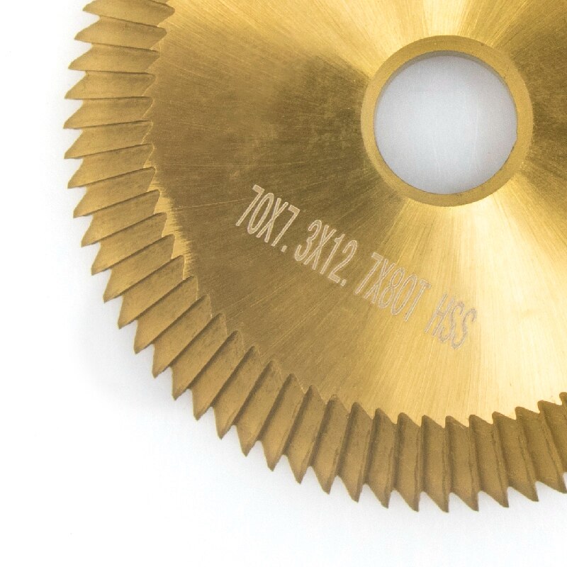 1pc titaniumbelagt nøgle maskinskærer 70 x 7.3 x 12.7mm 80t hss nøgle duplikat maskinsavklinge til skæring af nøgler låsesmed værktøj