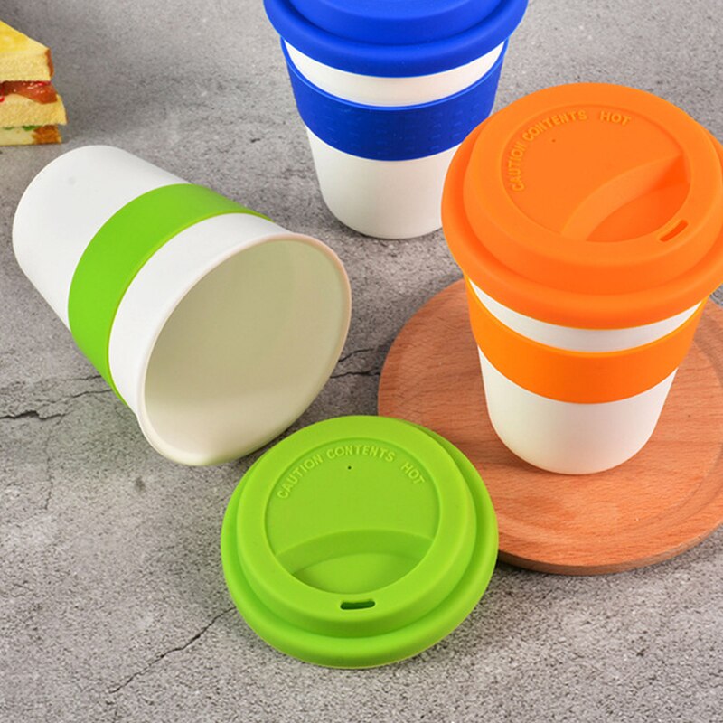 1PC 400ml Reusable Heat Insulated Travel Mugs Tea Coffee Travel Mug Cup with Silicone Lid mug