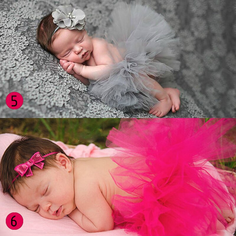 Cute Newborn Baby Girl Crochet Knit Tutu Skirt Costume Photography Photo Prop Baby Photo Background Free Size: 05 Grey