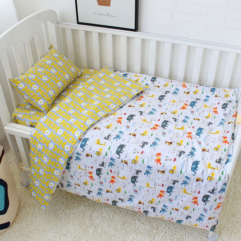 Søde baby krybbe sengetøj sæt 100%  bomuld inkluderet flade lagner baby sengetøj skyer fyr krone mønster til piger: No5