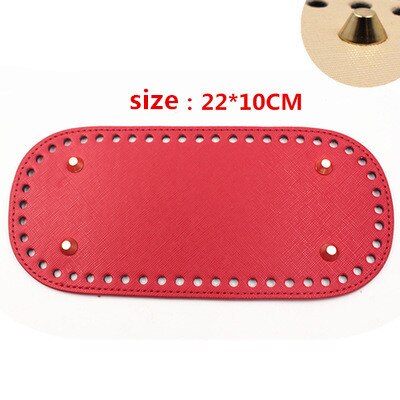 1 Pc Oval Long Round Leather Bottom with Holes Rivet for Knitted Bag PU Leather Bag Accessories DIY Woven Crochet Bag Bottom: D