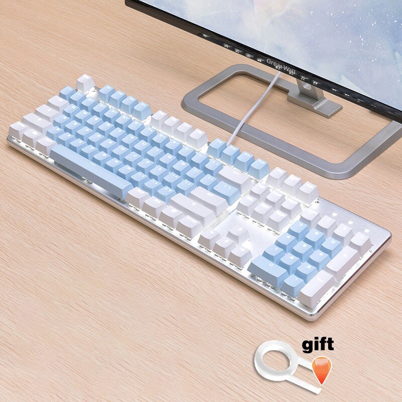 PBT w języku angielskim Languag108 Keyscaps klucze różnorodność kolorów wyborów dla Cherry klawiatura mechaniczna mx nakładka na klucz przełączniki: ABS white Blue