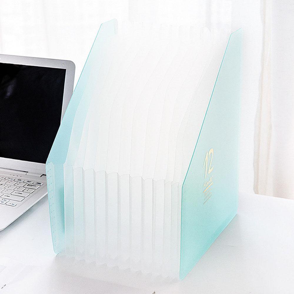 A4 12 Pockets Expanding File Folder Organizer Portable Folder Business File Waterproof Holder File Supplies Office Docu C2J1