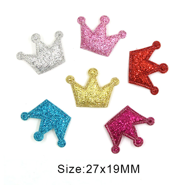 50 Stuks Glitter Gewatteerde Patches Kleurrijke Crown Bling Applicaties Sequin Patches Voor Kleding Diy Hoofddeksels Accessoires Bruiloft Decor: Small Crown Mix