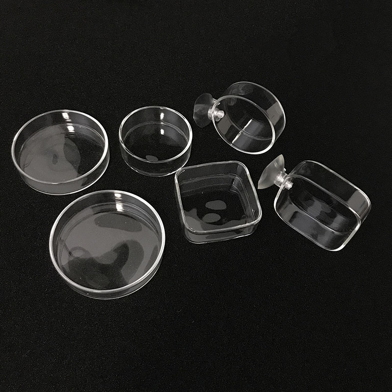 Transparent Aquarium Fish Tank Shrimp Food Feeding Circle Glass Feeder Floating Bottom Feeder Fish Shrimp Aquarium Accessories