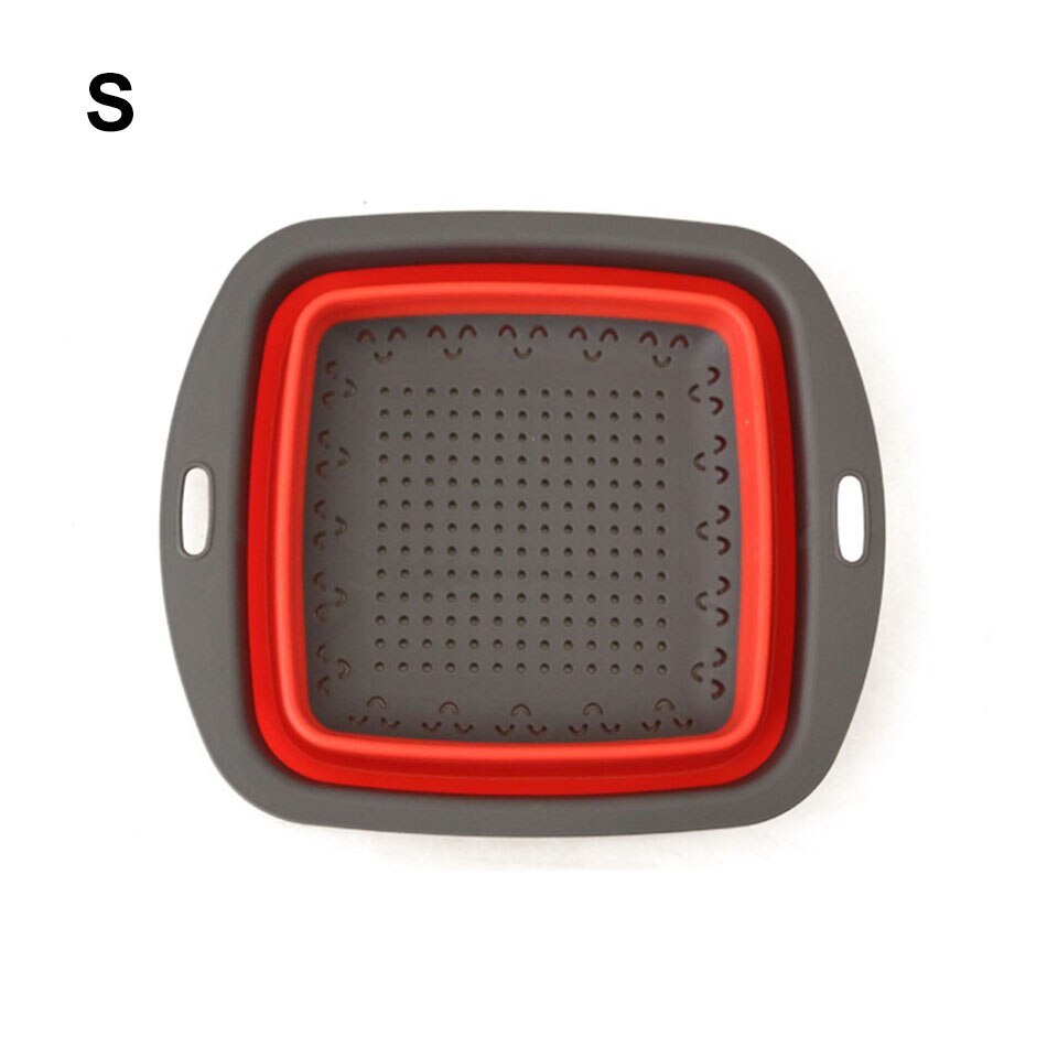 Passoire pliable passoire pliante pour drainer les légumes fruits cuisine Durable pliable trémie filtre panier: Red S