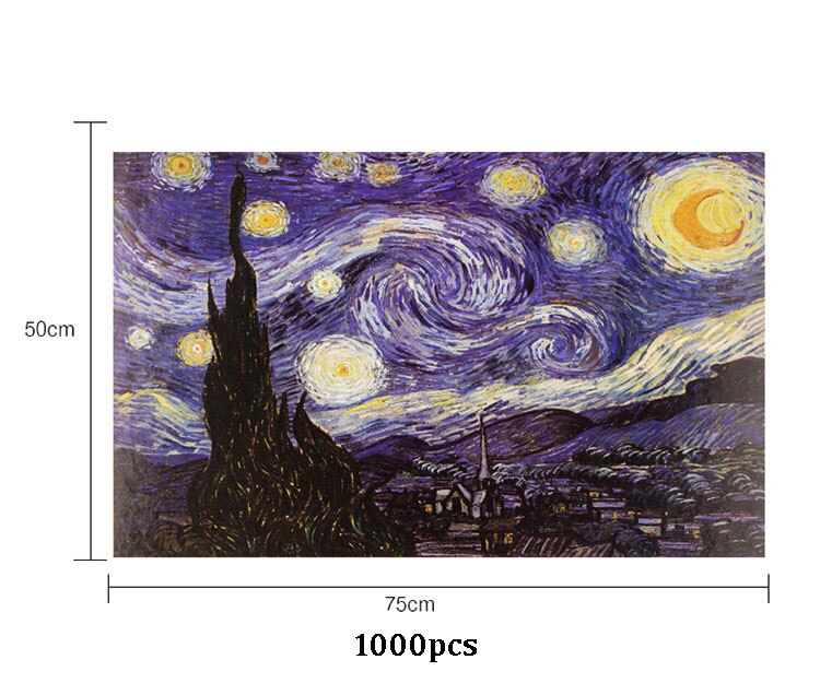 Adult 1000 pieces paper jigsaw Puzzles Landscape puzzle Children Jigsaws educational Toys Van Gogh Home decoration painting