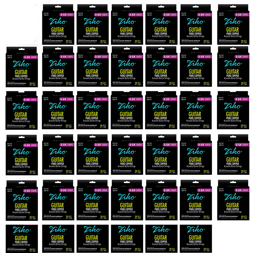 ZIKO – cordes de guitare acoustique en acier au carbone, noyau en alliage Hexangon, ensemble de 6 cordes en laiton profond DR 010 011 012, accessoires pour débutants