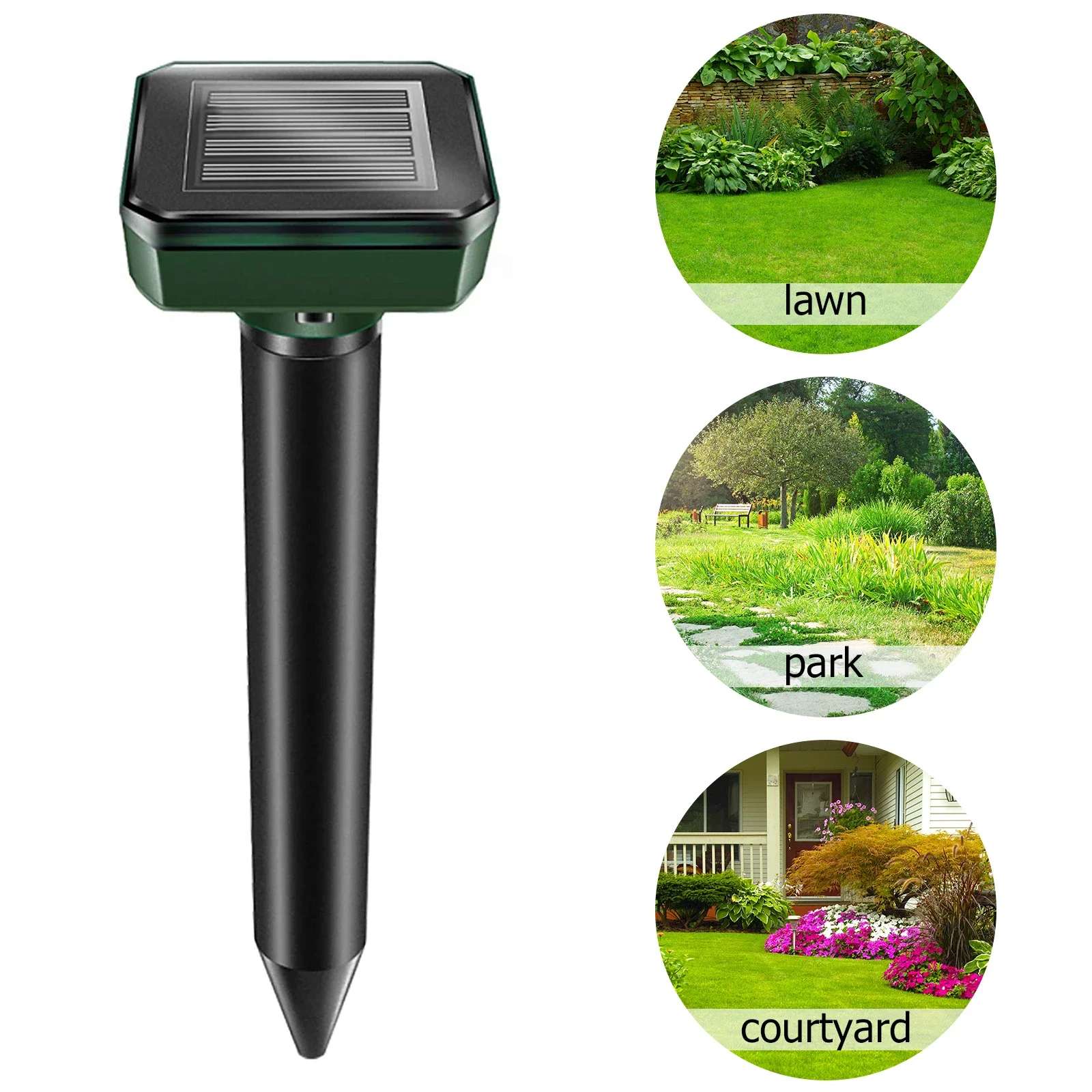 12PCS Solar Powered Pest Repeller Ultrasonic Mole Repellent Gopher Vole Snake Rodent Chaser For Lawn Garden Pest Control