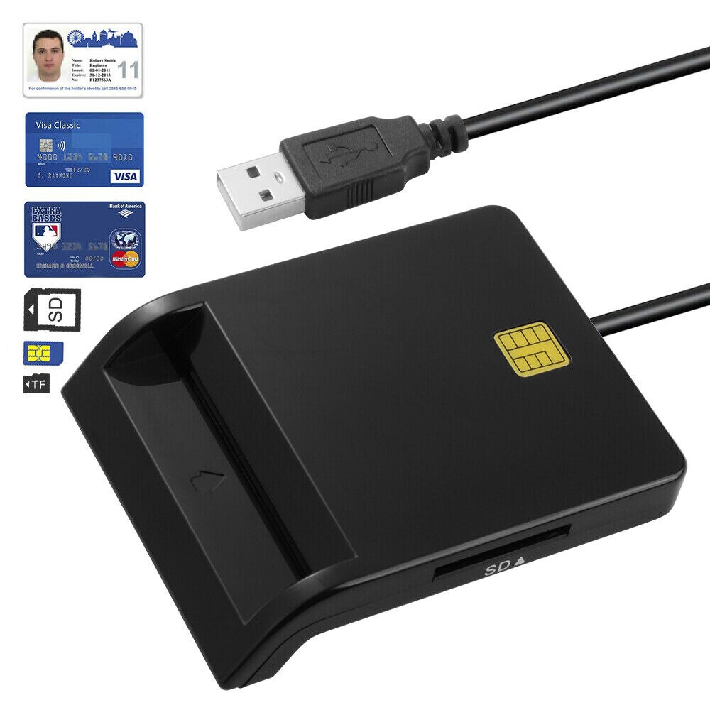 USB Common Access CAC Smart Card Reader For SIM Bank Card IC/ID EMV SD TF MMC Cardreaders for Windows 7 8 10 Linux OS #50