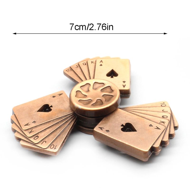 Poker Style Hand Spinner Game Toy Zinc Alloy Bearing High Speed Spinning Anxiety Stress Reducer Helping ADHD Focus Tool