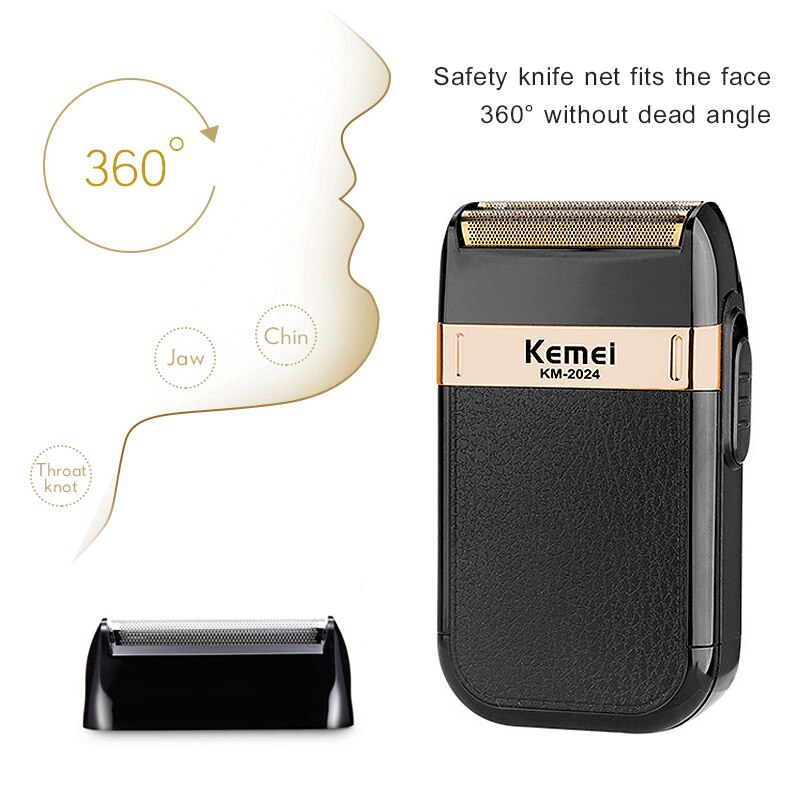 Kemei KM-2024/KM-1102 Shaver Rechargeable Wireless Electric Shaver Floating Double Heads Men's Trimmer Men's Beauty Device 32D
