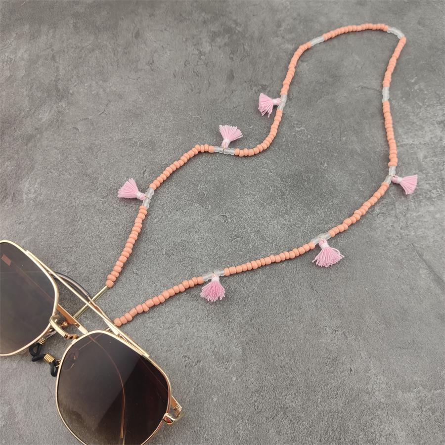 Boho perles de verre chaînes de lunettes avec coton gland lunettes de soleil lunettes de lecture chaîne lunettes porte-cordon sangle de cou corde