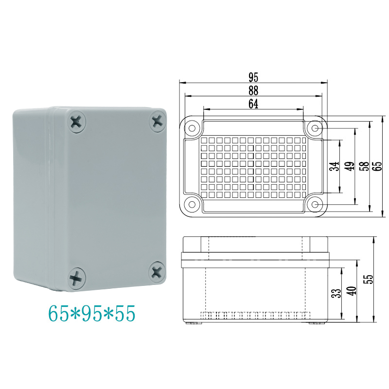 IP67 Waterproof Plastic Enclosure Electronic Project Instrument Case Electrical Project Box Outdoor Junction Box Housing 130*80
