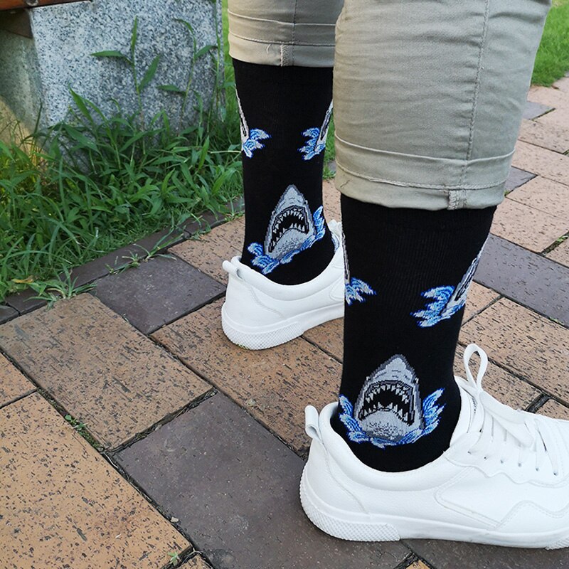 Nedenunder 5 par/parti efteråret ankom skateboarding sokker mænd kunst britishstyle streetwear hip hop calcetines