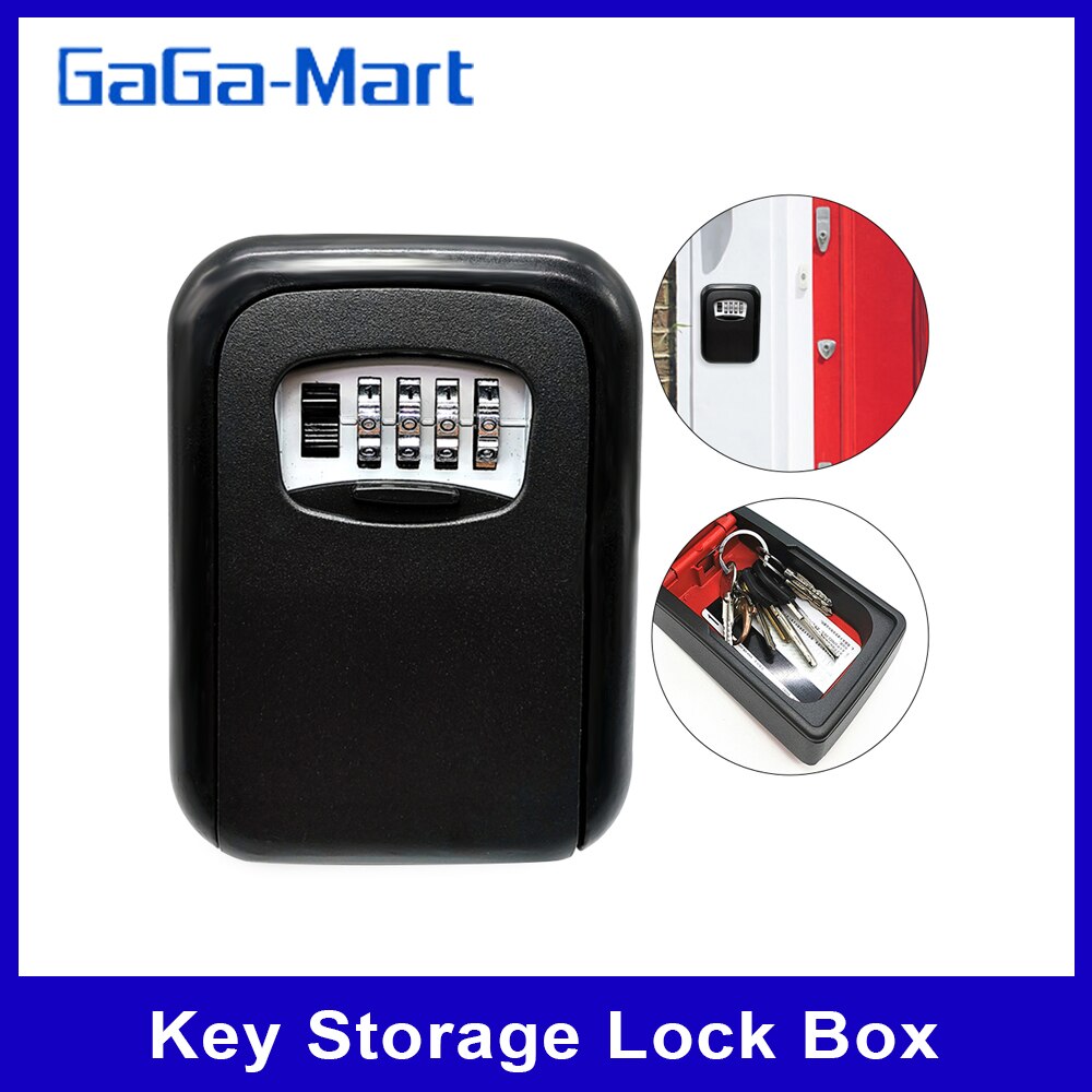 Key Storage Lock Box 4-Digit Combination Lock Box Wall Mounted Lock Box Key Safe Box Security Key Holder