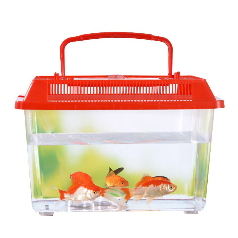 Portable transparent plastic small fish tank non-toxic goldfish tank colorful turtle tank highly transp