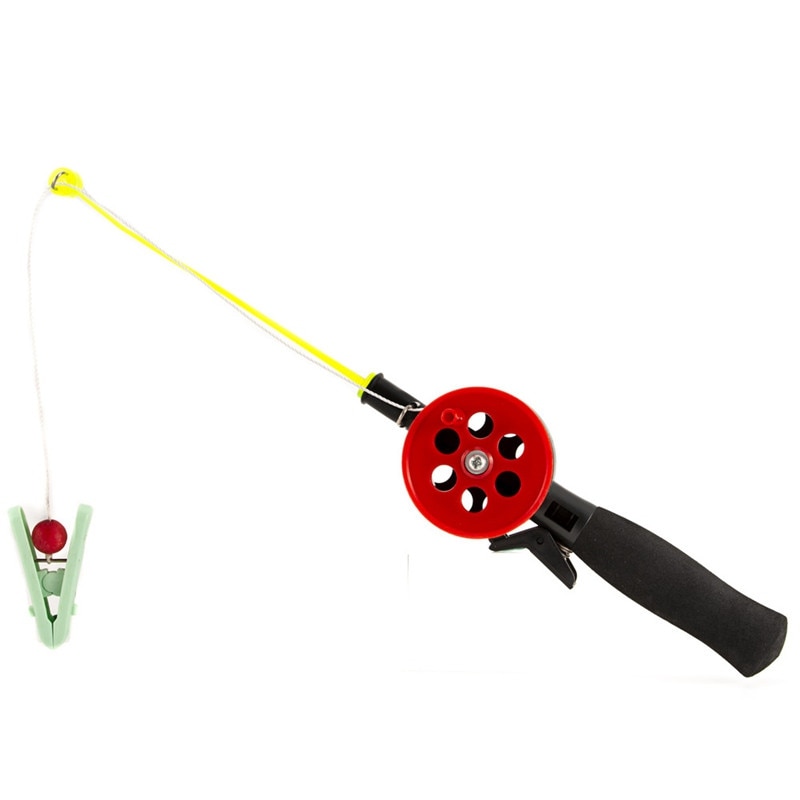 Mini Fishing Rod Portable Kids Children Ice Fishing Pole With Fishing Reel Handle 33cm Winter Tackle