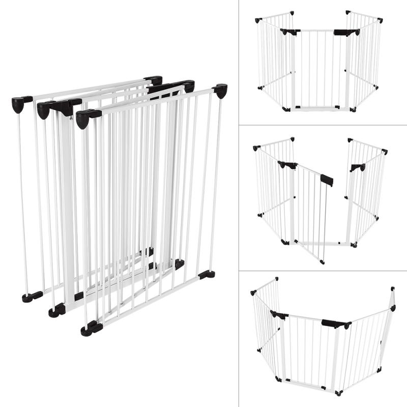 4/5 PCS Safety Barrier Children's Home Playpen Fencing Gate Crib Pet Dog Cat Fence Gates For Security Guard Pet Supplies HWC