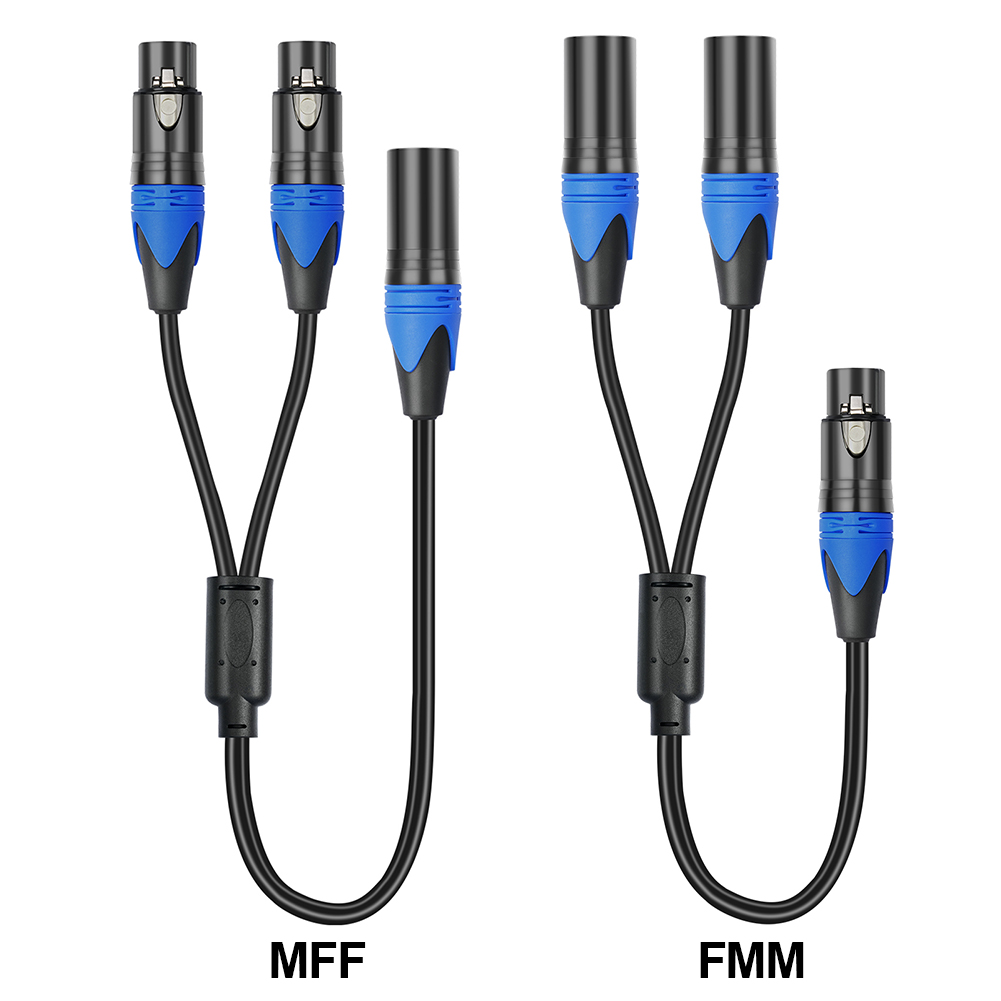 Cavo sdoppiatore XLR da 50 cm 1 XLR femmina a 2 XLR maschio Cavo sdoppiatore XLR Y Cavo sdoppiatore per microfono per miscelatore amplificatore: bianca
