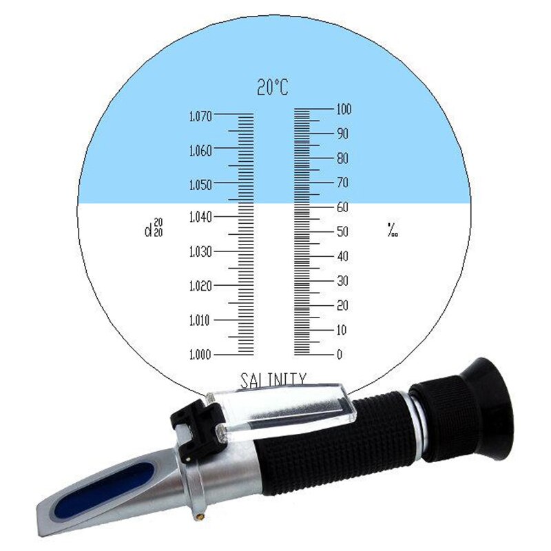 Refractometer 0~100% Salt Sea ATC Hand-Held meter Tool Salinity Tester automatically adjusts For Water Marine Aquarium