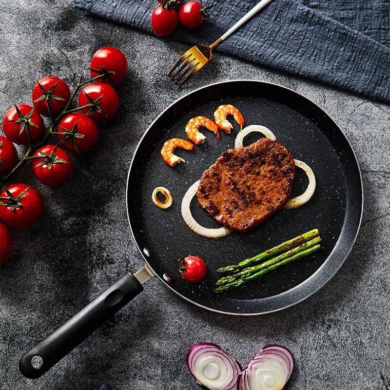 Non Stick Koekenpan Layer Cake Maken Pan Met Handvat Crêpe Pan Gebakken Biefstuk Voor Inductie Kookplaat Gas kachel Opening Fire