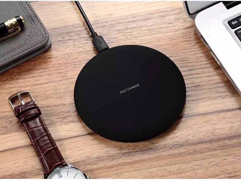Beauty 10w qi-wireless-ladegerät für iphone 11 pro x xs  xr 8, schnellladestation für samsung  s8 s9 s10 note 9 8, usb-ladegerät: Schwarz