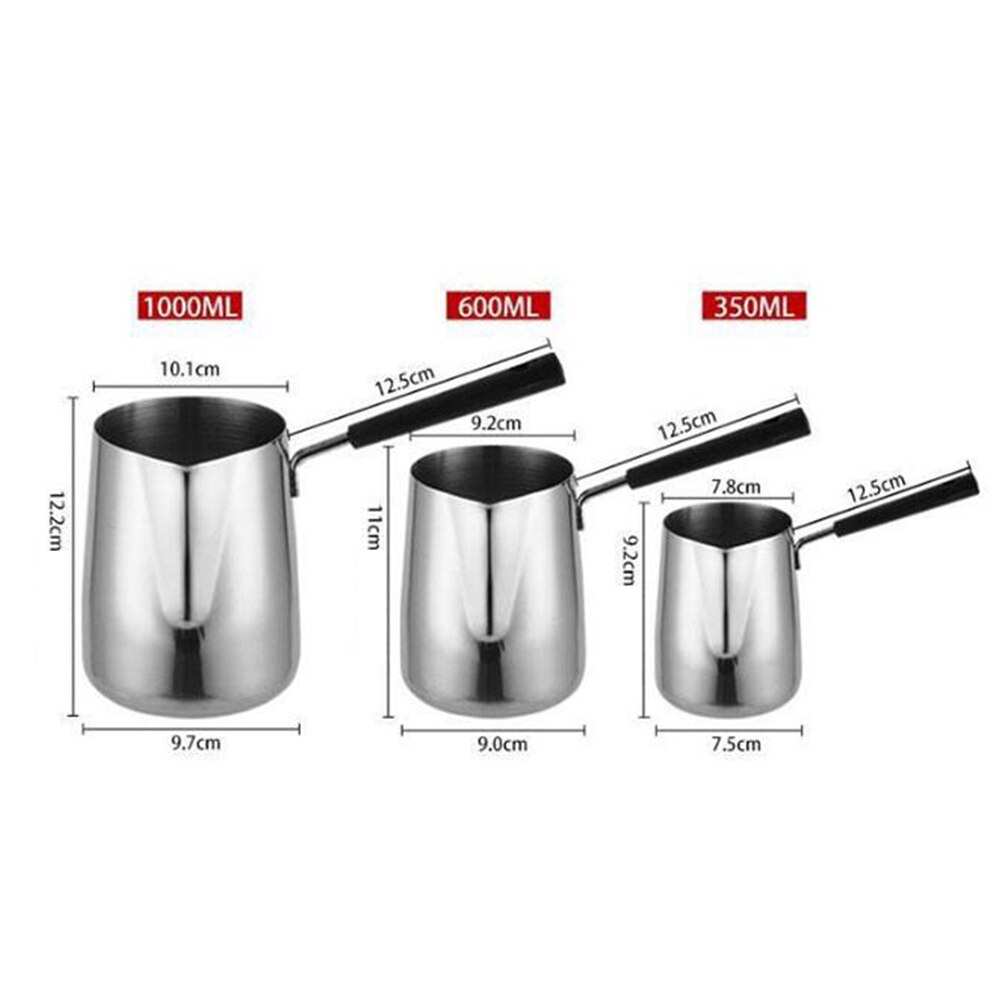 Rostfritt stål handtag vax smältdegel gör det själv ljus tvål smältgryta doftvax smälter metall kaffe toroid kanna latte kanna