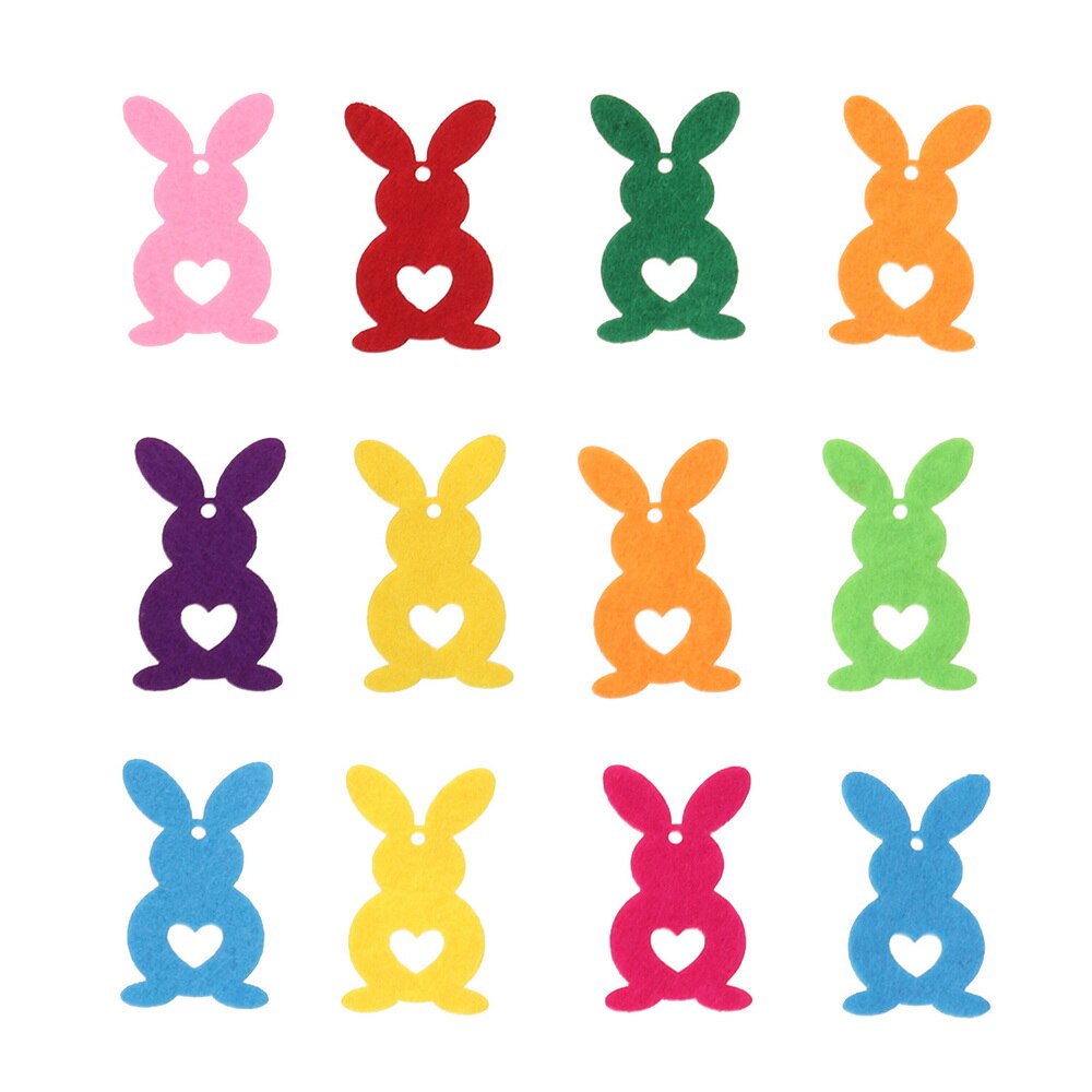 10 pièces pâques non tissé lapin décor lapin décor pour sac vêtements (couleur mixte)
