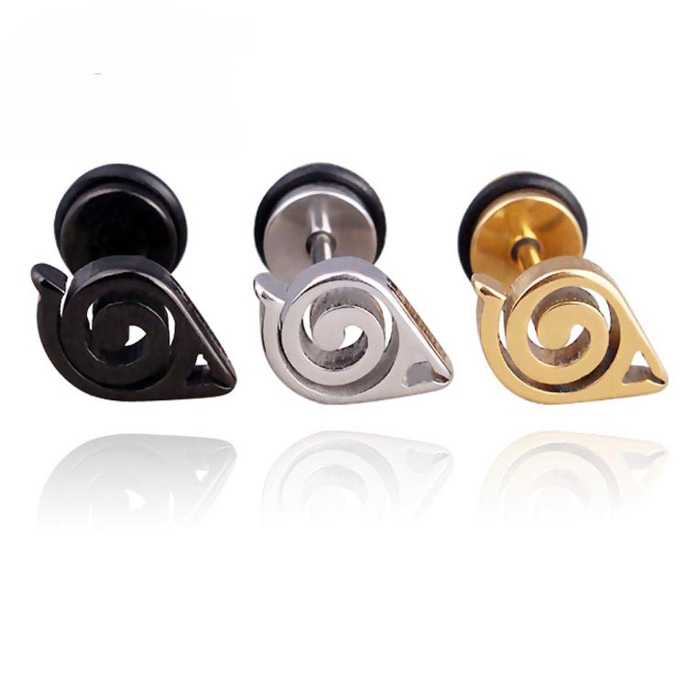 High Grade Stainless Steel Stud Earrings Anime Cross For Women Girls Geometric Ear Jewelry Birthday 2pieces