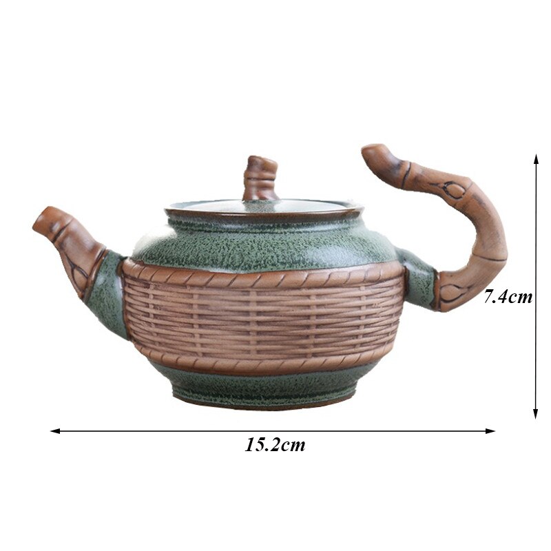 Retro Teapot Household Kung Fu Gaiwan Porcelain Kettle with Handle Water Pitcher Jug Handmade Ceramic Teacup Tea Set Drinkware