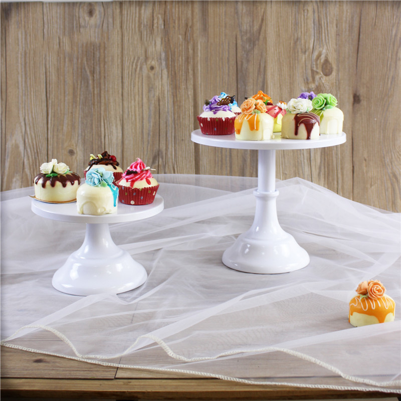Gold White Metal Cake Stand Holder Round Dessert Cupcake Serving Display Rack Base Birthday Party Wedding Decoration 20/25/30cm