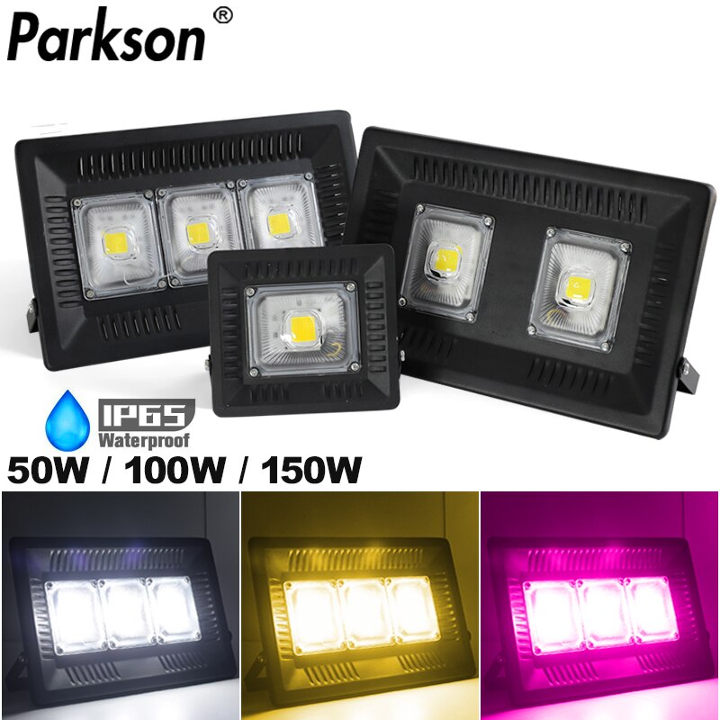 Foco de foco LED COB, 220V, 150W, 100W, 50W, impermeable, IP65, luz de cultivo, farola, iluminación exterior, Reflector de gran potencia