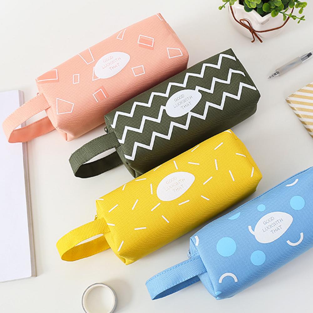 2-layer Large Capacity Zipper Pen Bag Holder Pencil Case Stationery School Pouch