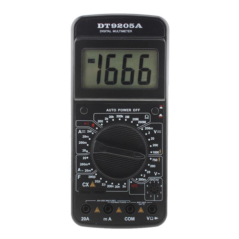 DT9205A Digitale AC/DC LCD Display Elektrische Handheld Amperemeter Weerstand Capaciteit Tester Meter Digitale Multimeter Ammeter