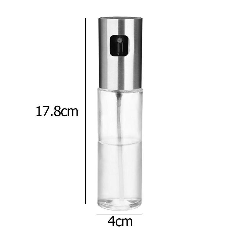 Stainless Steel Olive Oil Spray Empty Bottle Barbecue Vinegar Sprayer Pot Oil Dispenser for Cooking BBQ Kitchen Baking