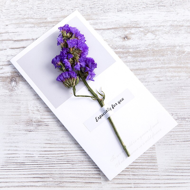 1pcs Box Kawaii Dried Flowers Cards Invitations Postcards Card Invitations Postcards Wedding Party Festival Greet: b