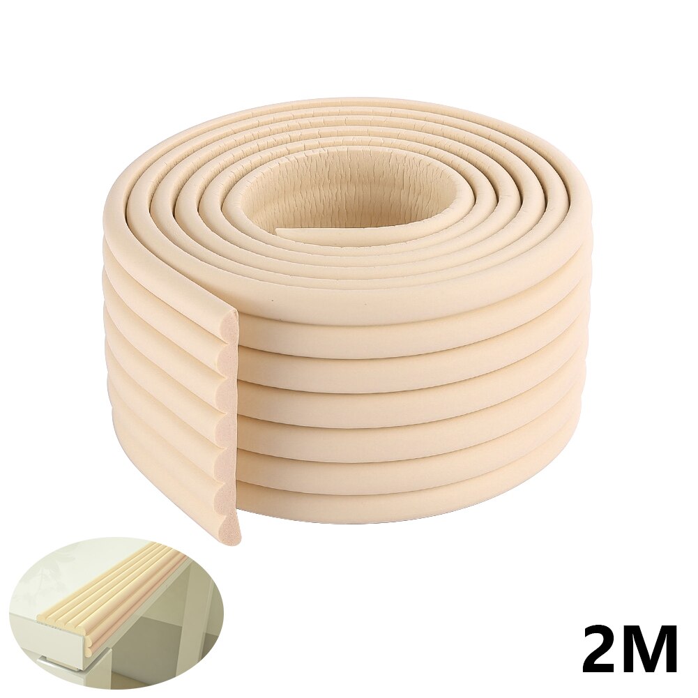 U-formede låve kant hjørnebeskyttere baby 2 måler brak bar baby hjørne beskyttelse av fortykning beskyttelsesutstyr gratis teip: beige flat