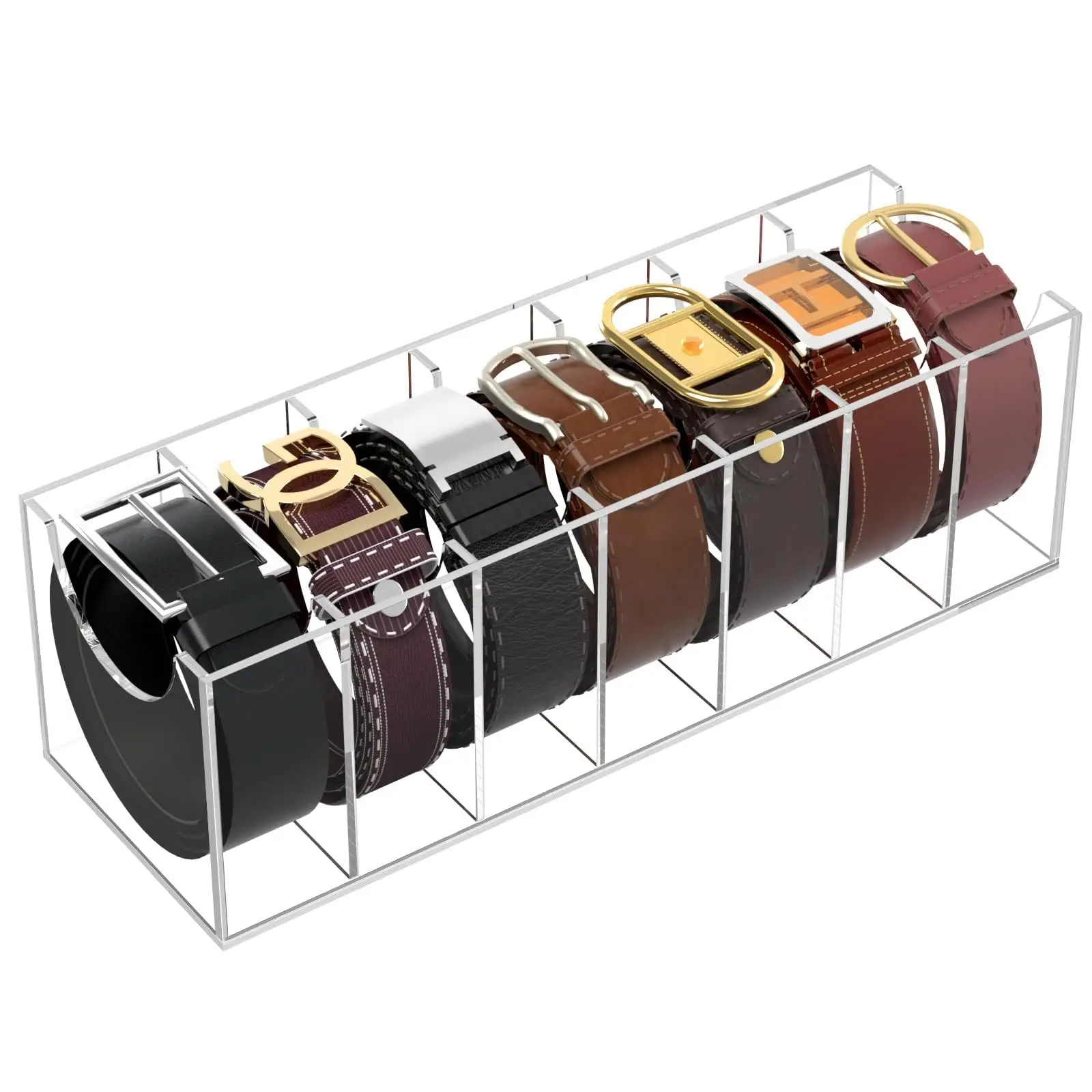 Gürtel Organizer Acryl Gürtel Aufbewahrung Halfter für Höhle Schrank Fächer Vitrine für Krawatte und Fliege: Grün