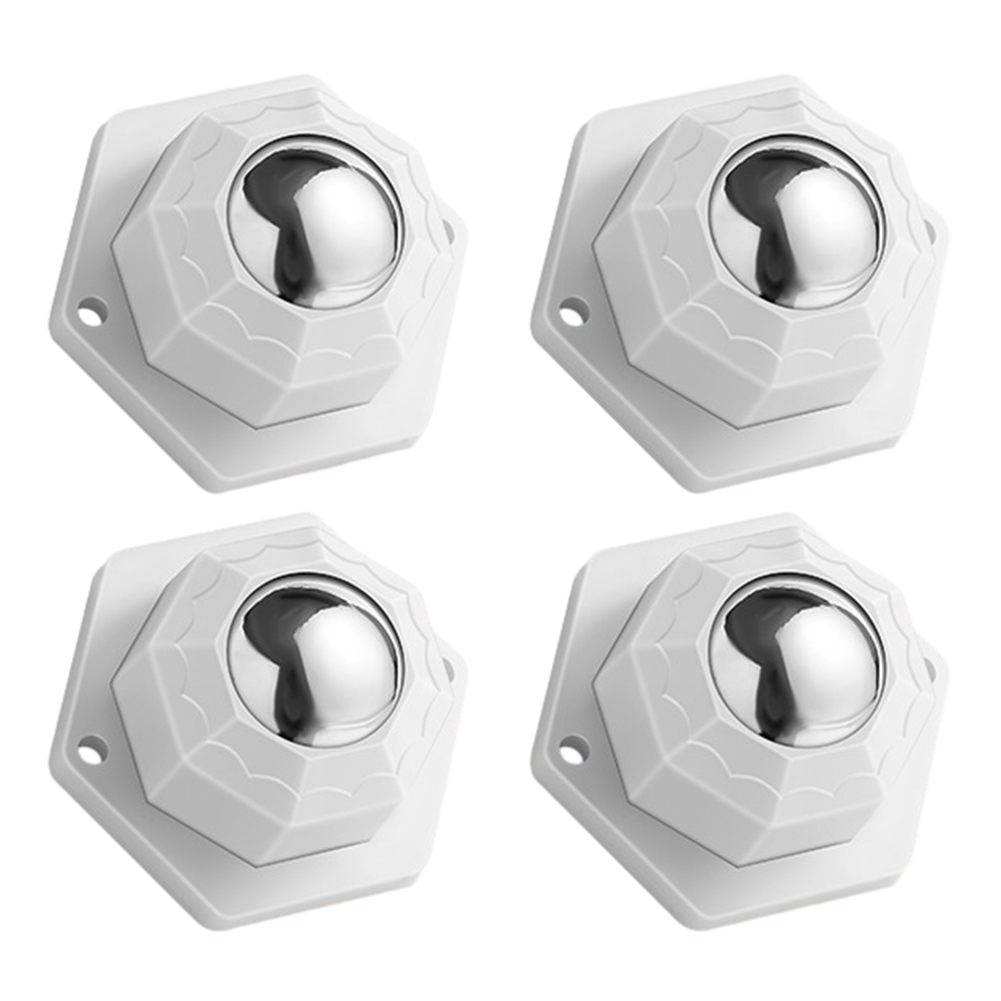 4pcs Moving Roller Kit Self Adhesive Mini Caster Wheels 360 Degree Rotation Universal for Trash Can Storage Box Small Furniture: WHITE