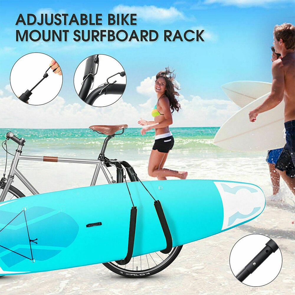 Bärbar surfbräda wakeboard cykelställ cykelsurfbärare fäste till stolpar praktiska surfbräda cykel sida hållare ridning