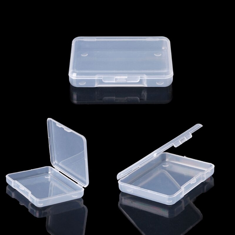 1 Pc Rectangular Plastic Clear Transparent Storage Box Collection Container Organizer Small Items Holder Mini Box