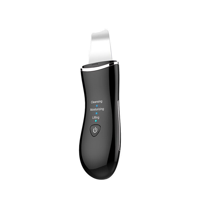 CF073 Facial Ultrasonic Skin Scrubber Microcurrent Face Massage Blackhead Remover Pores Cleaning Peeling Skin Care Beauty Tools: Black