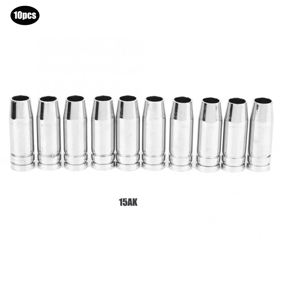 10Pcs Gaspijp MAG MIG Nozzle voor MB15 MB14 NW Brander Bescherming Gas Insert Type Nozzle voor Binzel 15AK conische Nozzle