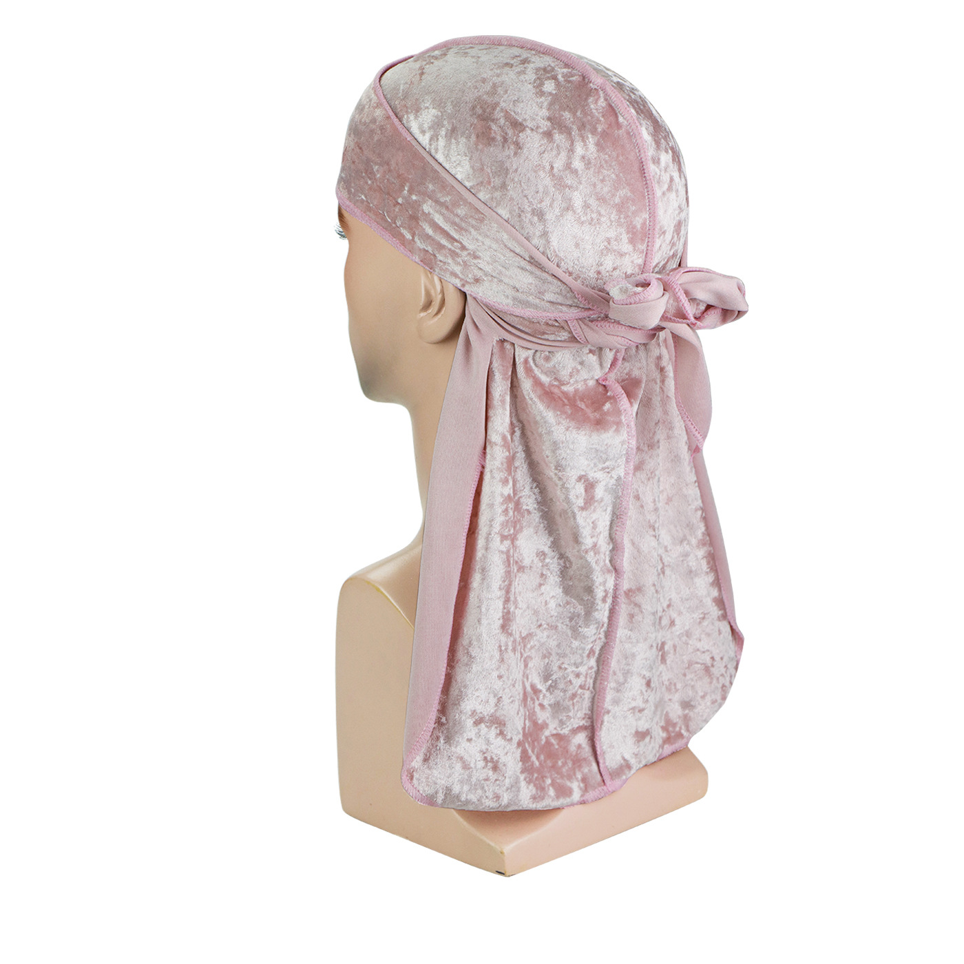 Bandana Durag de terciopelo con diamantes Unisex para hombre, gorro ondulado de cola larga, turbante de trapo Doo elástico para hombre, gorros de Hip-hop