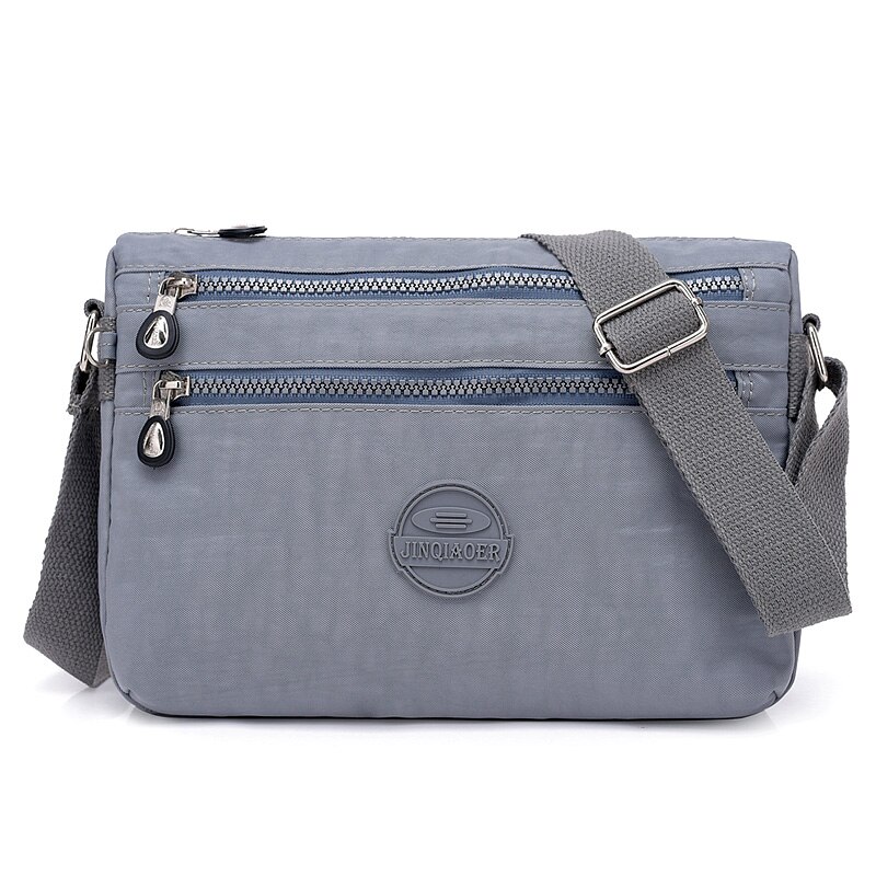 Delle Donne di modo del Sacchetto di Spalla Casual Nylon Crossbody sacchetto del Messaggero del Sacchetto A Più Strati Borse Borse Femminili Borse Sac A Main: sliver grey