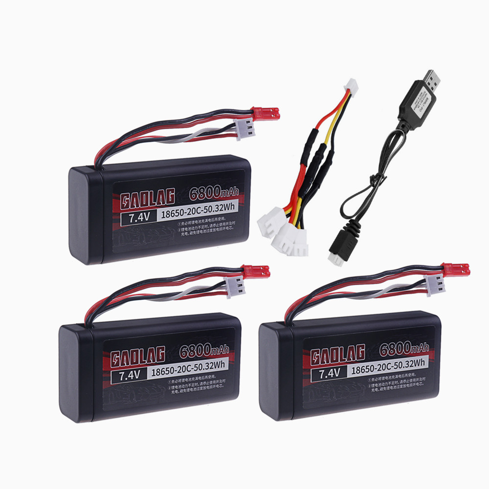 7.4V 6800mAh Li-ion Battery - 2S JST Plug - for UDIRC SG1603 SG1604 RC Cars: green