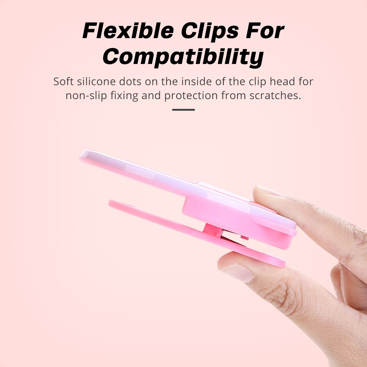 Handy led three gear ring fill light selfie live usb rechargeable mobile phone camera clip-on selfie ring beauty light lamp