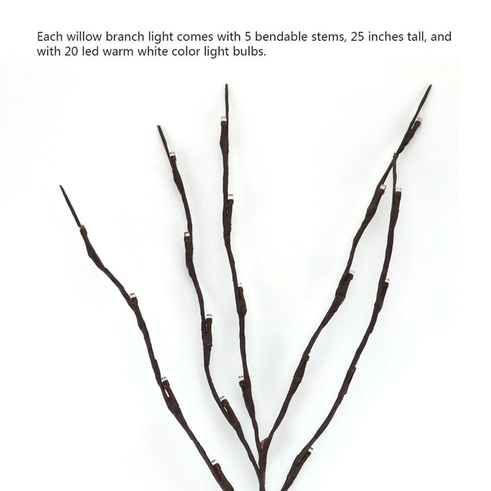 5v willow branch led light 20 glödlampor körsbärsträd diy upplysta grenar batteridriven fest heminredning nattlampa