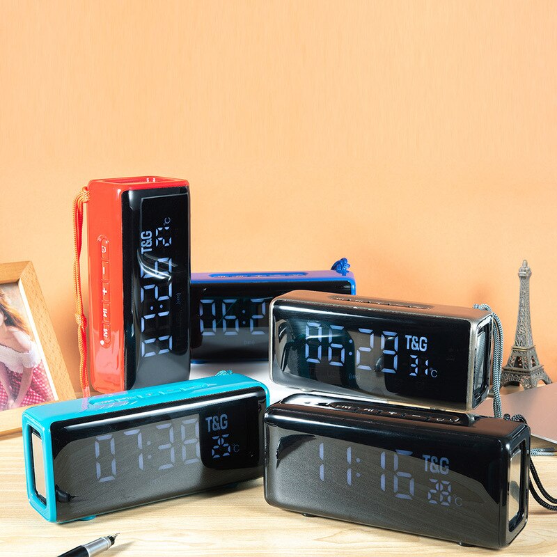 TWS Bluetooth Speaker HI-FI Portable Column Wireless Bluetooth Column Clock Alarm Speakers Music Center Sound Box TF Radio Udisk